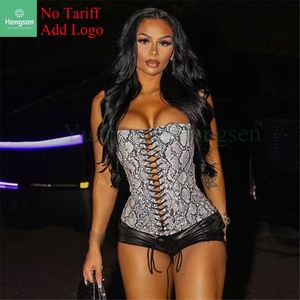 Corsé moldeador texturizado con patrón de serpiente deshuesado de acero Overbust con lazos delanteros y cremallera lateral para una fácil colocación - Product Image 4