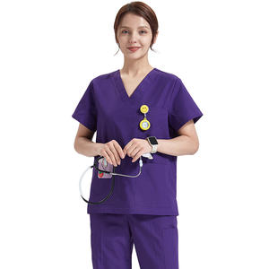 Uniforme médico de manga corta para hombre y mujer, uniforme de enfermera, traje médico, ropa de lavado a mano - Product Image 4