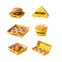 Cajas para Empacar Papas Fritas, Servicio de Empaque Personalizado con Logotipo para Alimentos, Pollo, Hamburguesas, con Contenedor de Papel para Llevar, Cajas Pequeñas para Alimentos