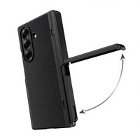 Étui pour Samsung Galaxy Z Fold 6/7 [Texture Litchi] Protection Complète de la Charnière Coque Rigide Fine en PC avec Béquille à Persiennes