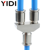 PY Y-Type Tee Raccord Pneumatique En Laiton Tuyau D'air One Touch Push in Raccord Rapide Tuyau Tube Connecteur 4mm 6mm 8mm 10mm 12mm