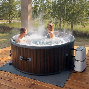 Spa gonflable portable de haute qualité pour 6 personnes, bain à remous <span class=keywords><strong>extérieur</strong></span> chauffant, piscine familiale avec tapis en PVC - Product Image 1