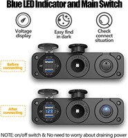 Prise allume-cigare 12V 3-en-1 étanche avec double port USB QC3.0 pour camping-car, bateau et véhicule marin