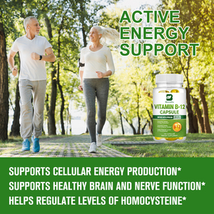 60pcs Vitamin B12 viên nang Softgel thần kinh bổ sung sức khỏe não truyền với spirulina hữu cơ - Product Image 3