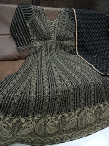 Readymade Georgette Anarkali Gown & Dupatta Set avec broderie à paillettes Work Full Stitching Party Outfit pour femme - Product Image 5