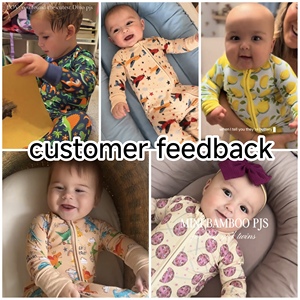 Op maat gemaakte bamboe kinderpyjama's, baby- en peuterrompers, zachte babyjumpsuit, newborn romper met 2-weg rits - Product Image 2