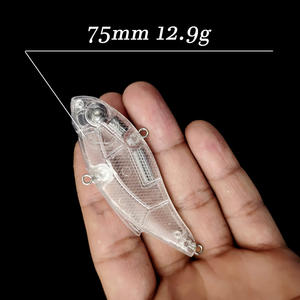 เหยื่อปลอมแบบสั่นสะเทือน รุ่น T-9191 ขนาด 75 มม. น้ำหนัก 12.9 กรัม แบบไม่มีปาก ไม่ทาสี สำหรับตก<span class=keywords><strong>ปลา</strong></span>แบสและ<span class=keywords><strong>ปลา</strong></span>เทราต์ - Product Image 2