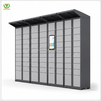 Casillero Inteligente para Paquetes YL, Gabinete de Entrega de Acero para Exteriores, Compatible con Desarrollo de Software, Energía Solar, Gabinete de Acero Impermeable