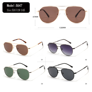 Custom Logo Metal Frame Oval Sunglasses Full Rim Gradient Lenses UV400 Unisex Pilot Style for Sun Protection - Product Image 3