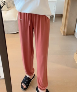 Summer Thin Fairy Style Lounge Pants Comfortable Solid Color Sleep Bottoms for Women - Product Image 5