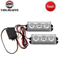 12-24V señal de seguridad coche rojo azul luz estroboscópica Led trabajo luz de advertencia 2 luces de la barra para vehículo LED trasera Chase luz estroboscópica