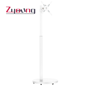 Supporto <span class=keywords><strong>a</strong></span> pavimento singolo per la rotazione <span class=keywords><strong>in</strong></span> altezza del Monitor regolabile più dimensioni VESA adatto attacco <span class=keywords><strong>TV</strong></span> <span class=keywords><strong>Base</strong></span> circolare con vassoio di stoccaggio - Product Image 1