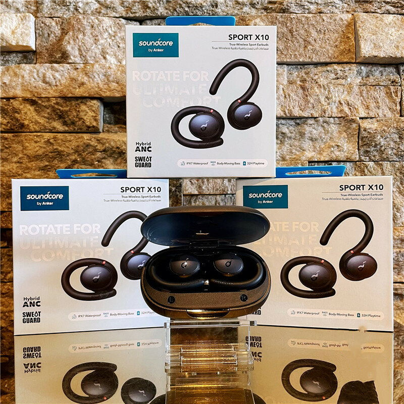 ORANGLES Anker Soundcore Sport X10 True Wireless Earbuds | IPX7 Waterproof, Running Sport Fit, Fast Charging, TWS - elegant presentation - exhibiting components - Image 6 of 6 | ideal for home | Discount on Anker Soundcore Sport X10 True Wireless Earbuds | IPX7 Waterproof, Running Sport Fit, Fast Charging, TWS Virginia | Free Shipping ORANGLES