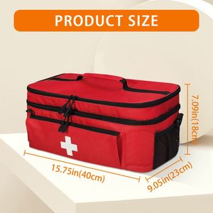 Trousse de premiers secours d'<span class=keywords><strong>urgence</strong></span>, étui de transport de médicaments, sangle réglable, organisateur de flacons de pilules multifonctionnel - Product Image 3