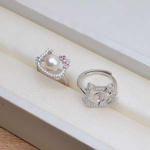 Boucles d'oreilles carrées en argent S925 pour femmes, boucles d'oreilles en perles de 6 mm, support vide semi-fini pour la fabrication de bijoux de mode DIY - Product Image 3