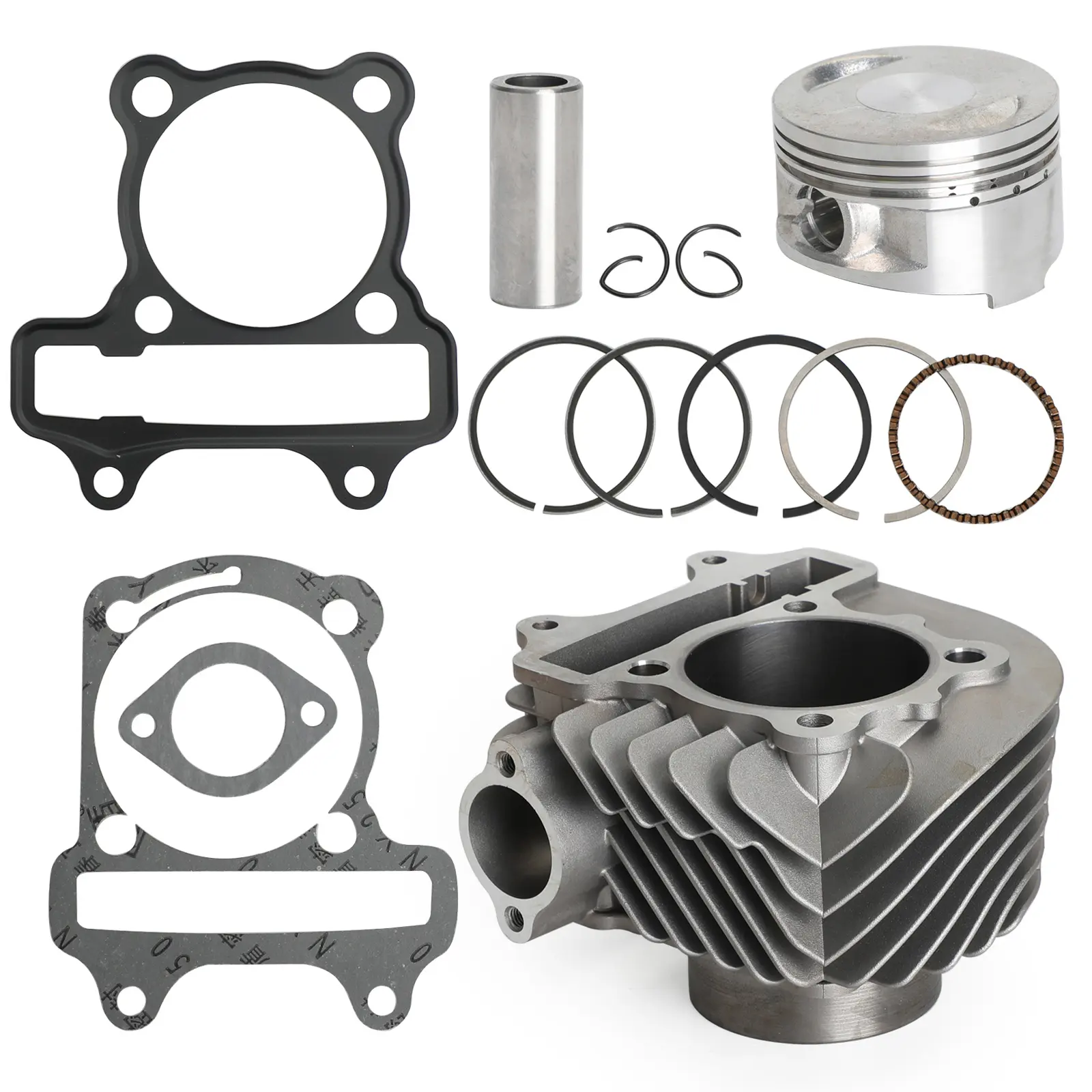 GY6 172cc 61mm Cylinder Jug Piston Top End Kit For Chinese 4-stroke Scooter Moped with 152QMI 157QMJ Engines