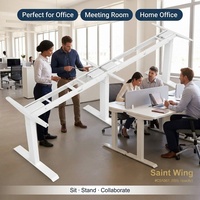 Cadre de bureau debout électrique à trois moteurs SaintWing, base de bureau réglable en hauteur à 3 pieds avec certification CE pour poste de travail de bureau