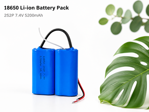 定制2S2P 7.4V 5200mAh 18650锂离子电池组 高容量可充电电池带连接器 OEM ODM 批发 - Product Image 3