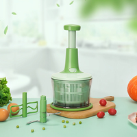 Procesador de alimentos de cocina Manual Push Hand Press Vegetal Chopper Cuchilla de plástico Picadora de carne Cortador de cebolla ecológico