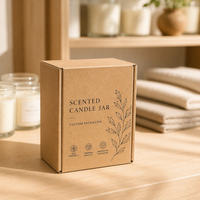 Boîte d'expédition personnalisée en carton kraft pour pot de bougie avec insert découpé, emballage ondulé