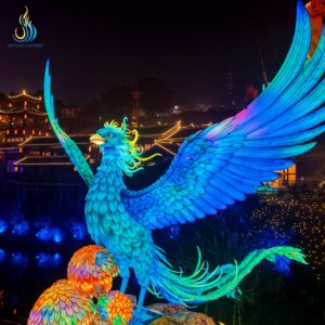 Grande Lanterna in Ferro a Forma di Uccello - Lanterna Realistica per Festival, Festa del Papà e Laurea, per Uso Esterno - Product Image 1