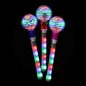 Manufacturers Straight Hair Spinning Color Stick Kids Toys LED Glitter Stick Spinning Stick with Ball