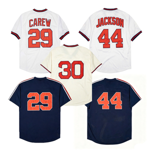 Camisetas de Béisbol Estilo Vintage para Hombre, Cosidas, 29 Rod Carew, 44 Reggie Jackson, 30 <span class=keywords><strong>Nolan</strong></span> <span class=keywords><strong>Ryan</strong></span>, Tallas S-3XL - Product Image 1