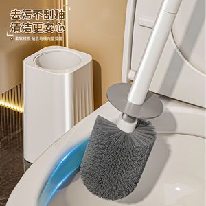 Toilet <b>Brush</b> Set With Base Rectangular Design Easy To Clean For Bathroom Cleaning - Product Image 4