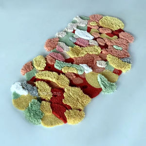 Prairie forêt graphique personnalisé tuffé à la main mignon tapis rond extérieur <span class=keywords><strong>mousse</strong></span> 3d tufting tapis coton moderne chambre tapis - Product Image 5