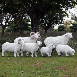Modello di Pecora, Scultura Realistica di Capra e Pecora, Ornamenti Decorativi per Animali da Esterno, Fattoria, Giardino, Cortile, Prato - Product Image 1