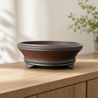 Pot à Bonsaï Zisha Fait Main, Motif Hui Antique, Pot de Fleurs Simple pour Usage Commercial en Centre Commercial, Durable, Écologique, Traditionnel
