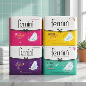 Sanitary Pads FEMINI Ultra Night Medical Grade Class II 7 Pcs High Absorbency Hygiene Pack - Product Image 3