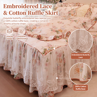 Dentelle à volants en coton 100% de style français vintage rose pour la décoration moderne de la maison et de la chambre