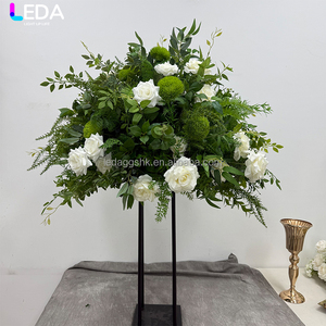 LEDA Party Event Supplies Handmade White Rose <b>Flower</b> Ball Silk <b>Artificial</b> <b>Flower</b> for Wedding Decor - Product Image 1