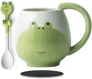 Taza de cerámica para té y café Kawaii Frog Mug Funny 3D Animal Frog Mugs