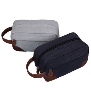 <span class=keywords><strong>Neceser</strong></span> de Viaje Retro para Hombre, Material Compuesto de Lona y PU Resistente, Bolsa de Mano para Fin de Semana, Organizador de Baño Espacioso - Product Image 4