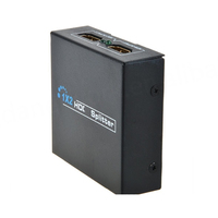 Convertisseur HD 1080P Splitter 1 entrée 2 sorties Adaptateur Boîtier Métallique Noir 2 Sorties HD