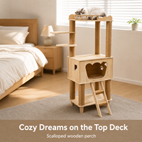 Grand arbre à chat tout-en-un, gain de place, avec capsule spatiale pour chats Maine Coon et Ragdoll