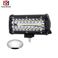 Barre lumineuse LED 7 pouces 120W, faisceau combiné spot et large, 12V 24V, éclairage de travail et de conduite pour camion, SUV, VTT, UTV, 4x4, bateau