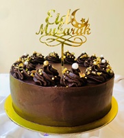Luxuriöser Spiegel-Gold Acryl Eid Mubarak Tortenaufsatz für Eid-Kuchendekoration