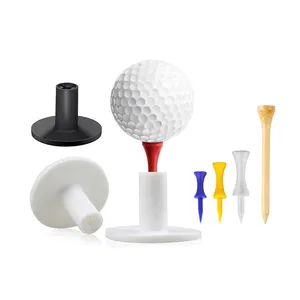 Supports de support de té de golf en caoutchouc d'accessoires de golf en plastique et en bambou personnalisés directs d'usine pour les t-shirts de practise et de pratique