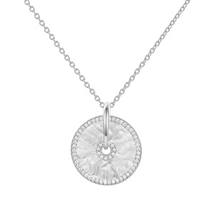 Collier Soleil pour Femme en Argent Sterling 925 avec Pendentif Monnaie Soleil Moissanite Brossé, Forme Ronde, Bijou Raffiné, Cadeau Idéal pour <span class=keywords><strong>Elle</strong></span> - Product Image 5