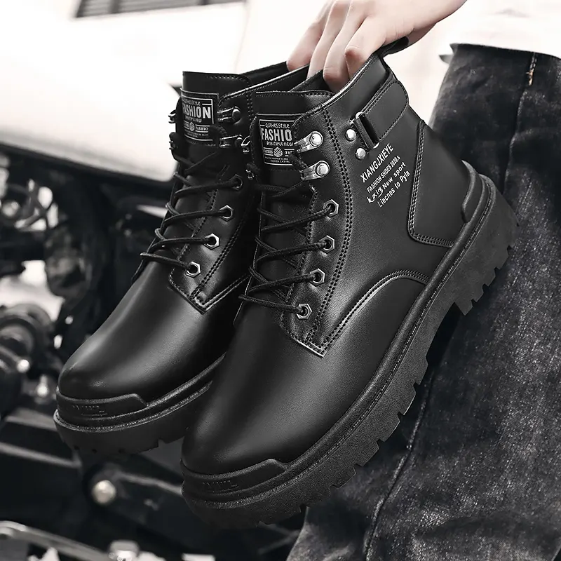 2022 Men Martin Boots Autumn And Winter High Top Men's Fashion Trendy New Boots Casual Leather Business Boots