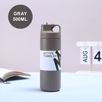 Botol Air Olahraga 500ML Botol Kopi Stainless Steel Dinding Ganda Vakum Terisolasi Termos Perjalanan
