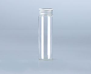 Frasco de Medicina Pequeño Hecho a Medida, 30 mm de Diámetro, Borde Plano Enrollado, Tapa de Aluminio Plateada Mate con Rosca, Tubo de Ensayo de Vidrio - Product Image 6