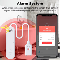 Détecteur de fuite d'eau intelligent Tuya ZigBee avec rallonge et alarme sonore de 80 dB, commande vocale pour la maison et l'hôtel