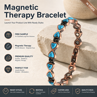 Bijoux Magnétiques, Bijoux de Thérapie Magnétique, Bracelet Vintage en Forme de Cœur avec Chaîne Turquoise, Vente en Gros, Bijoux de Bien-être Personnalisés