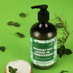Après-shampoing <span class=keywords><strong>crème</strong></span> sans rinçage à base <span class=keywords><strong>de</strong></span> plantes biologiques à la menthe et au romarin pour la réparation et l'hydratation des cheveux abîmés - Product Image 1