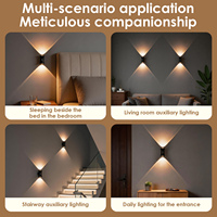 Applique murale LED magnétique rechargeable à détecteur de mouvement, intensité variable en continu, faisceau haut/bas, éclairage domestique sans fil pour salon et couloir