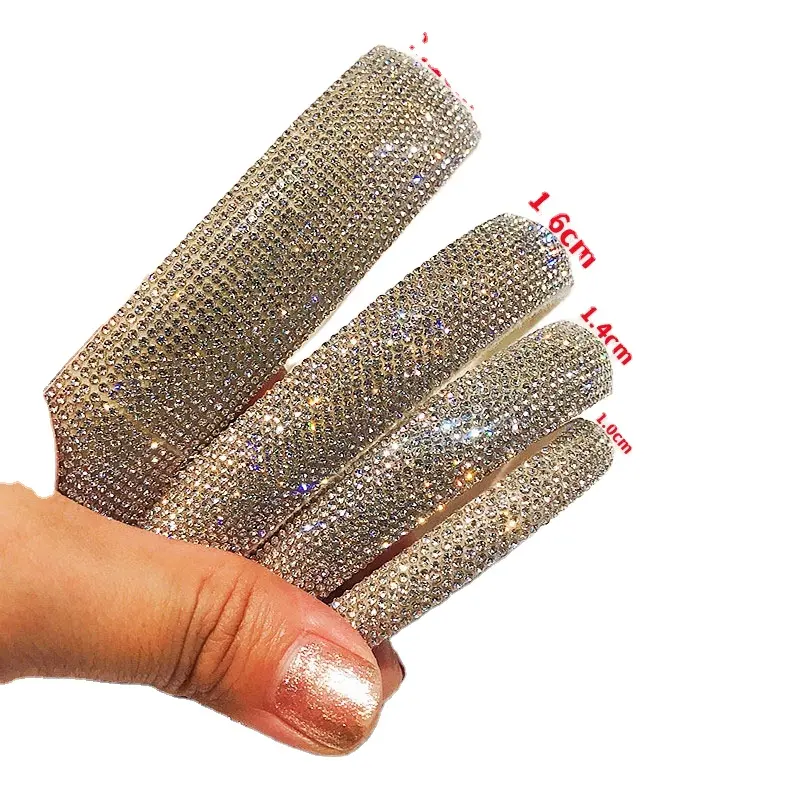 Hete Verkoop Shinny Maatwerk Multi Size Half Ronde Kristallen Glas Diamant Strass Touw Voor Diy Jurk Sieraden Accessoires